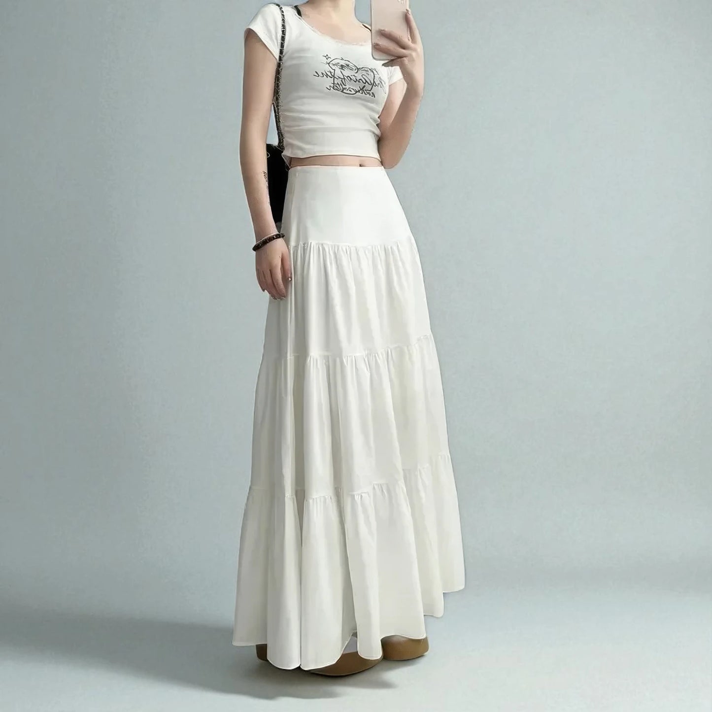 Jupe Longue Blanche Fluide