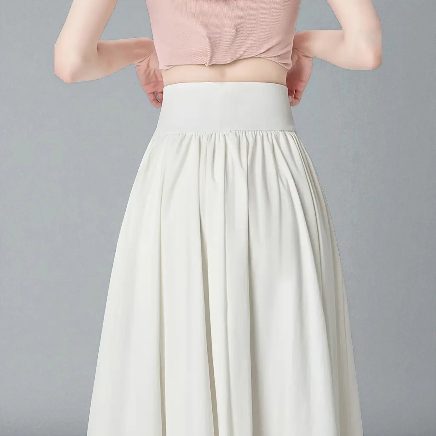 Jupe Longue Blanche Taille Haute