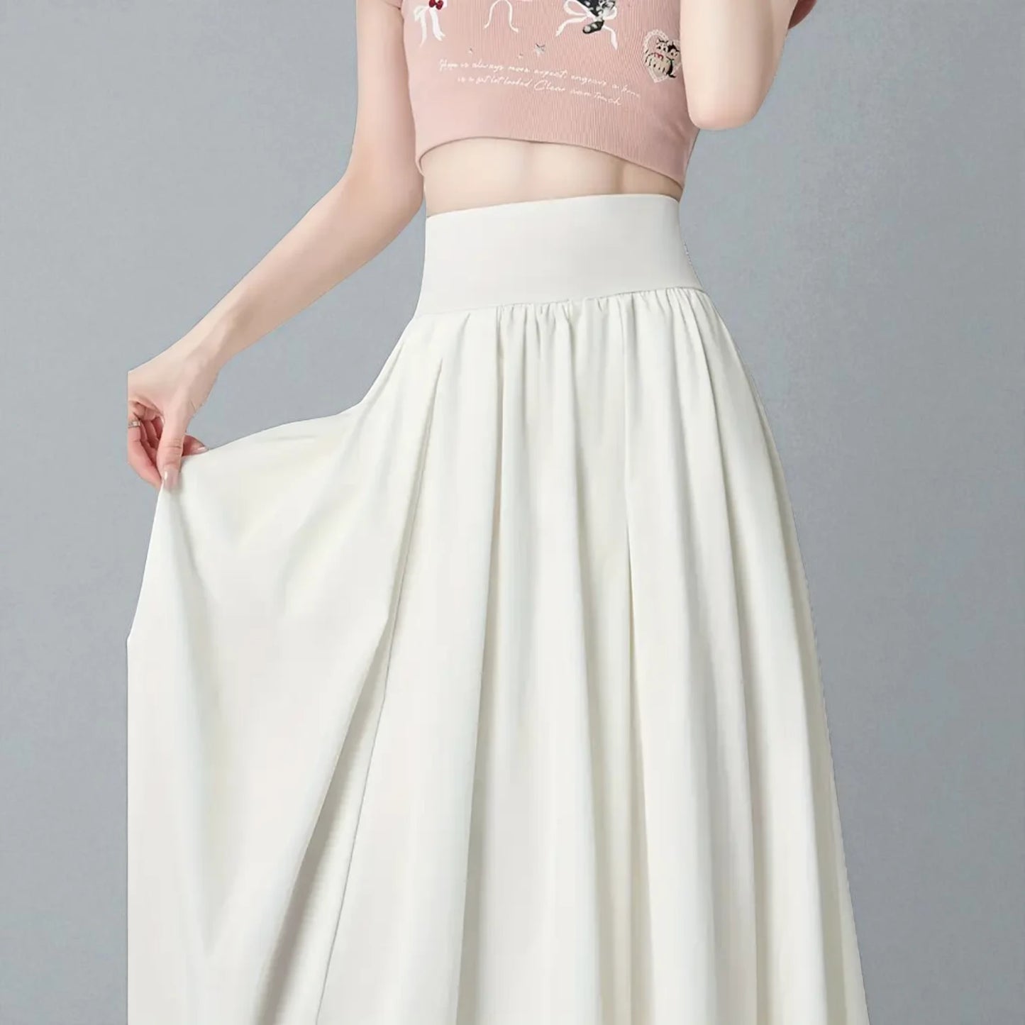 Jupe Longue Blanche Taille Haute