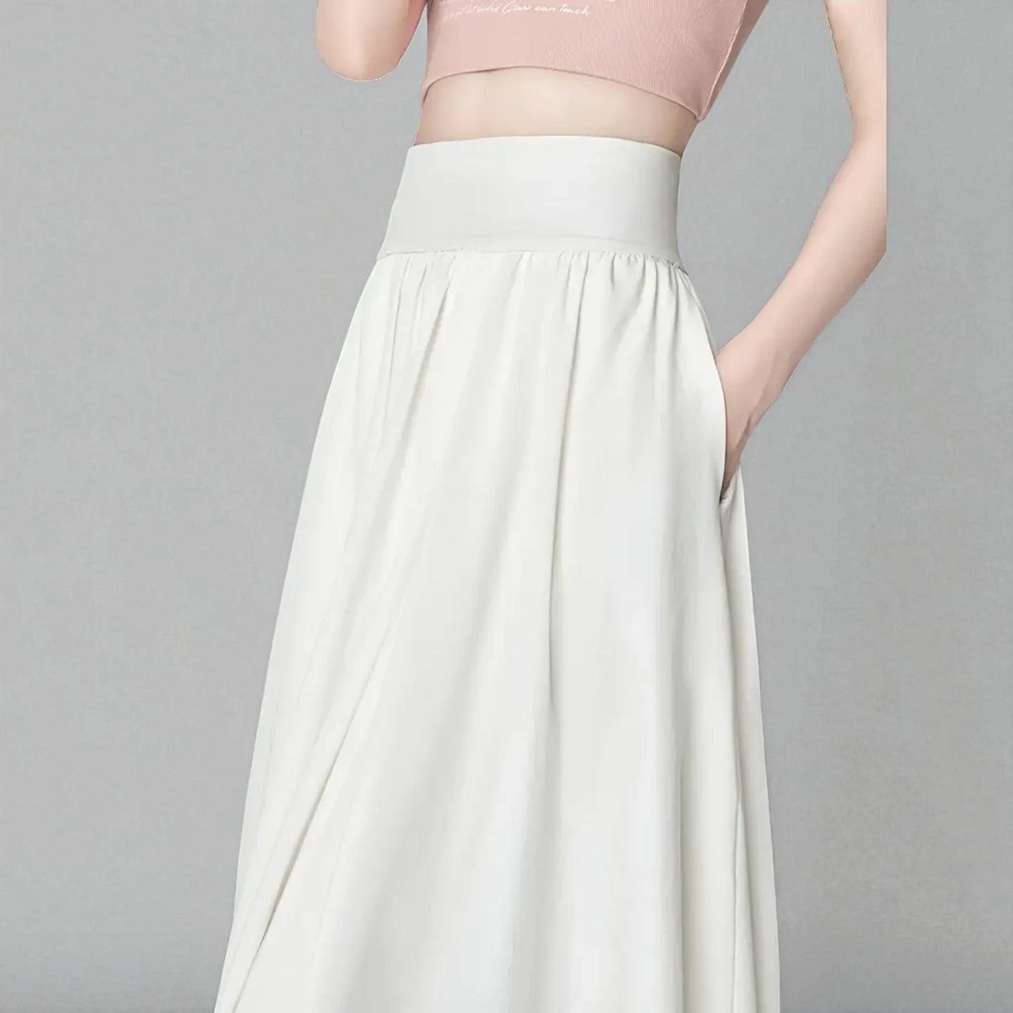Jupe Longue Blanche Taille Haute