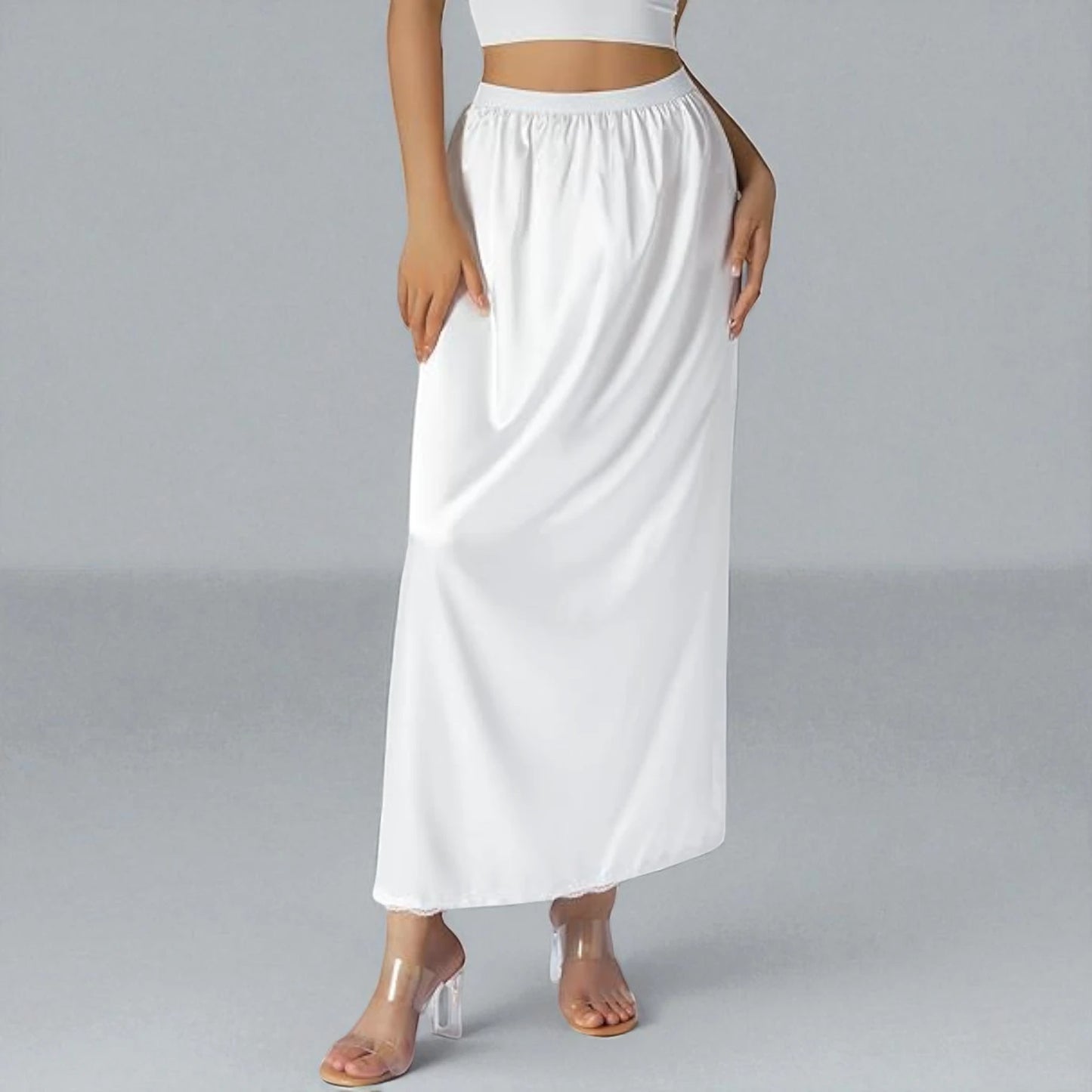 Jupe Blanche Taille Élastique