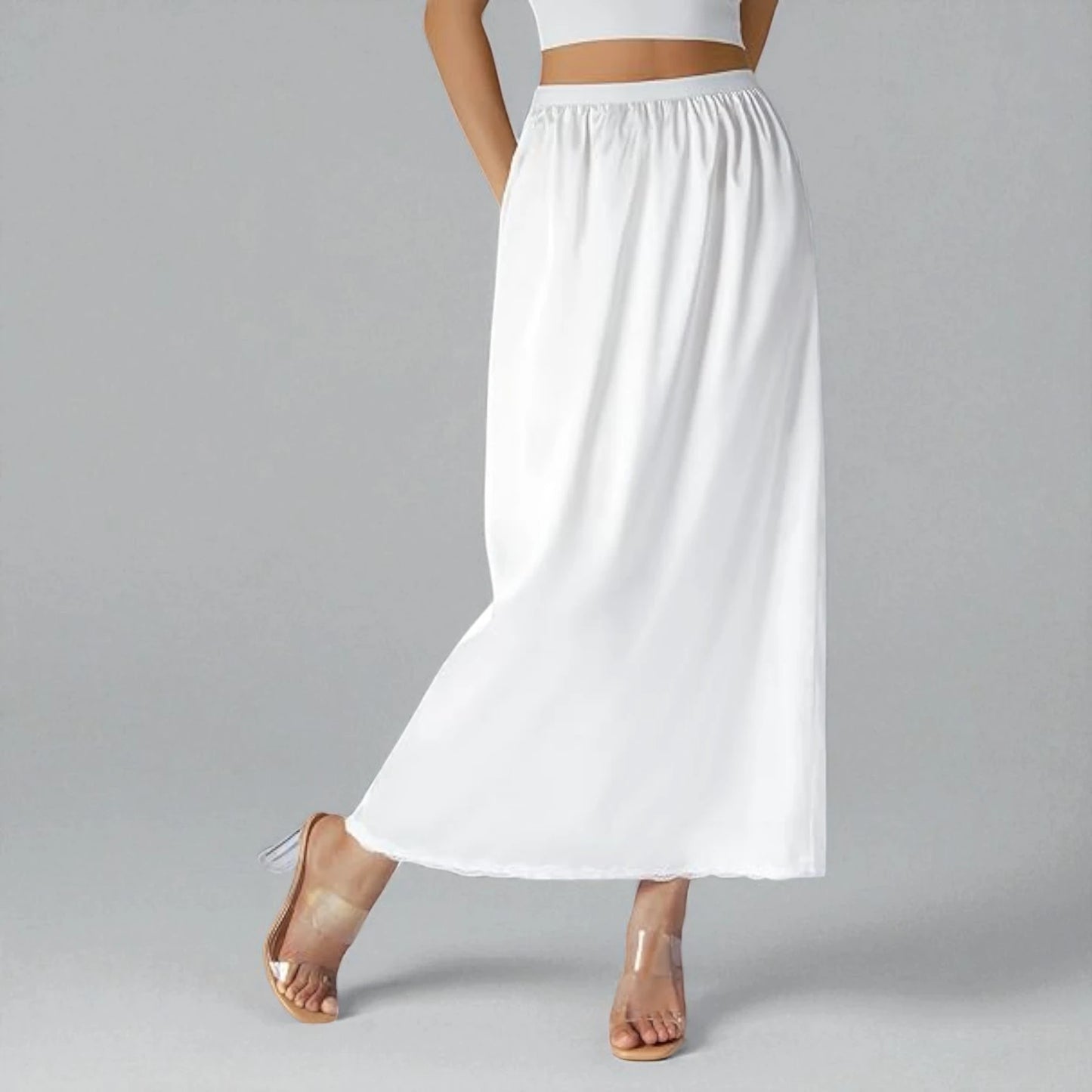 Jupe Blanche Taille Élastique