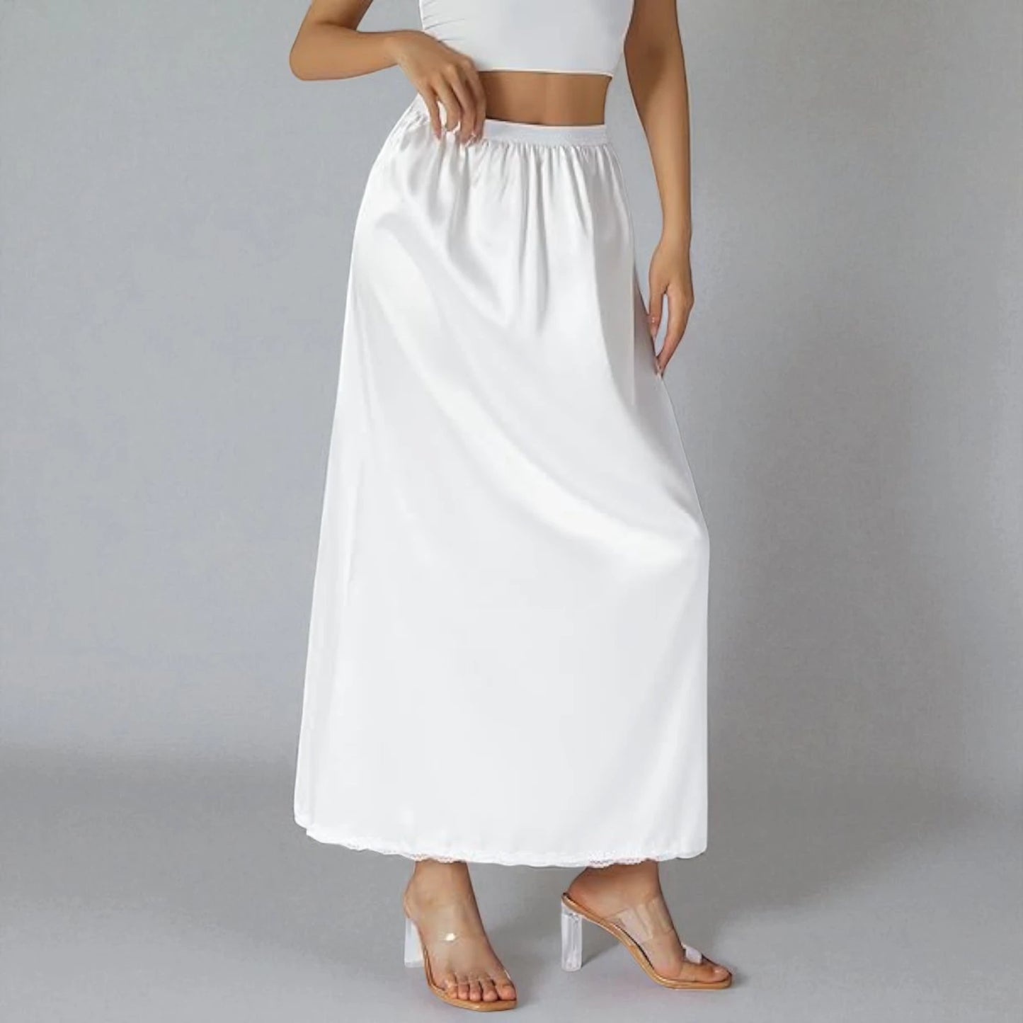 Jupe Blanche Taille Élastique