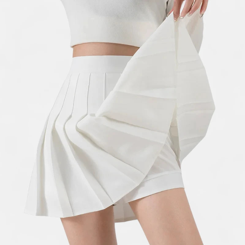 Jupe short plissée blanche
