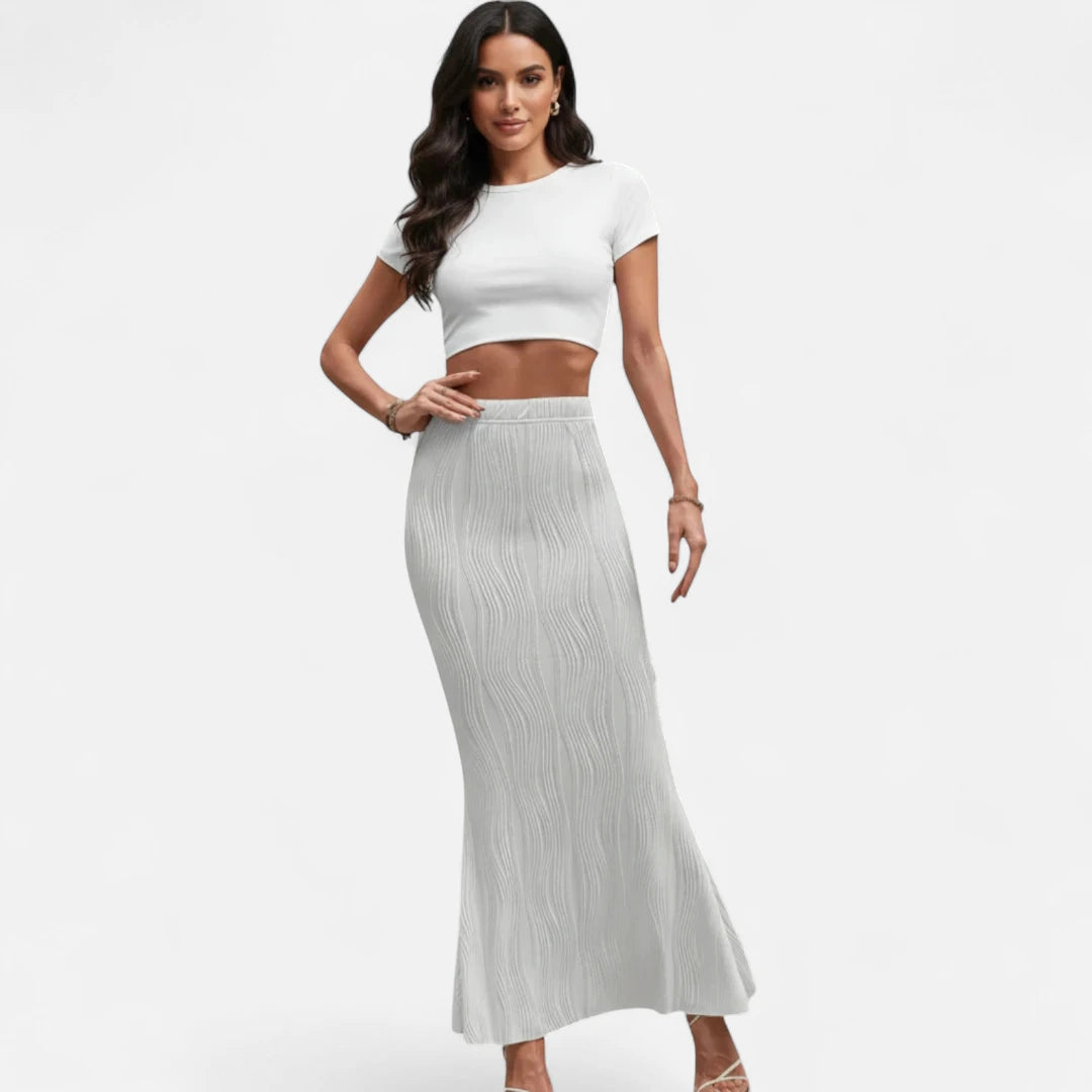 Jupe blanche plissée longue