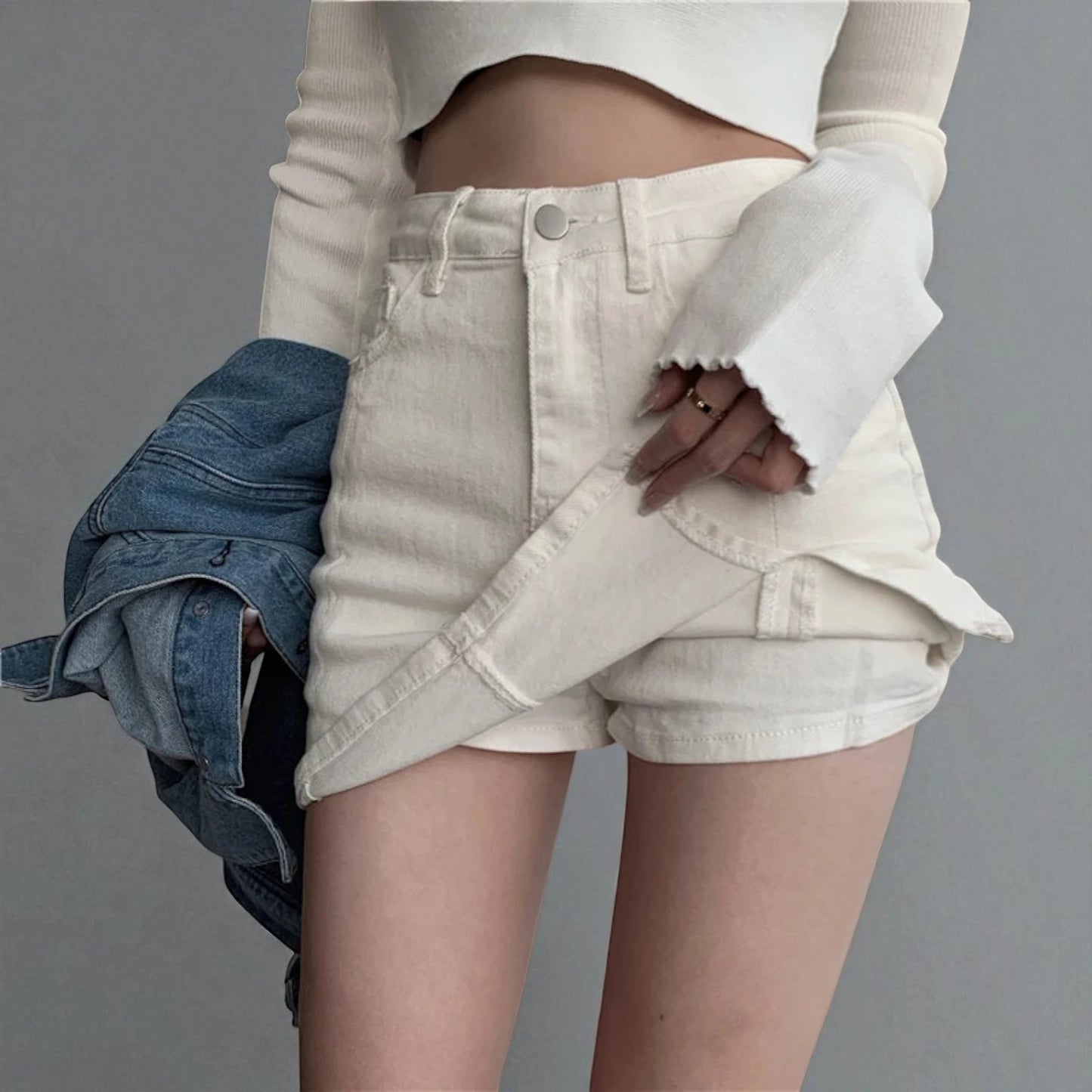 Jupe en Jean Blanche Femme
