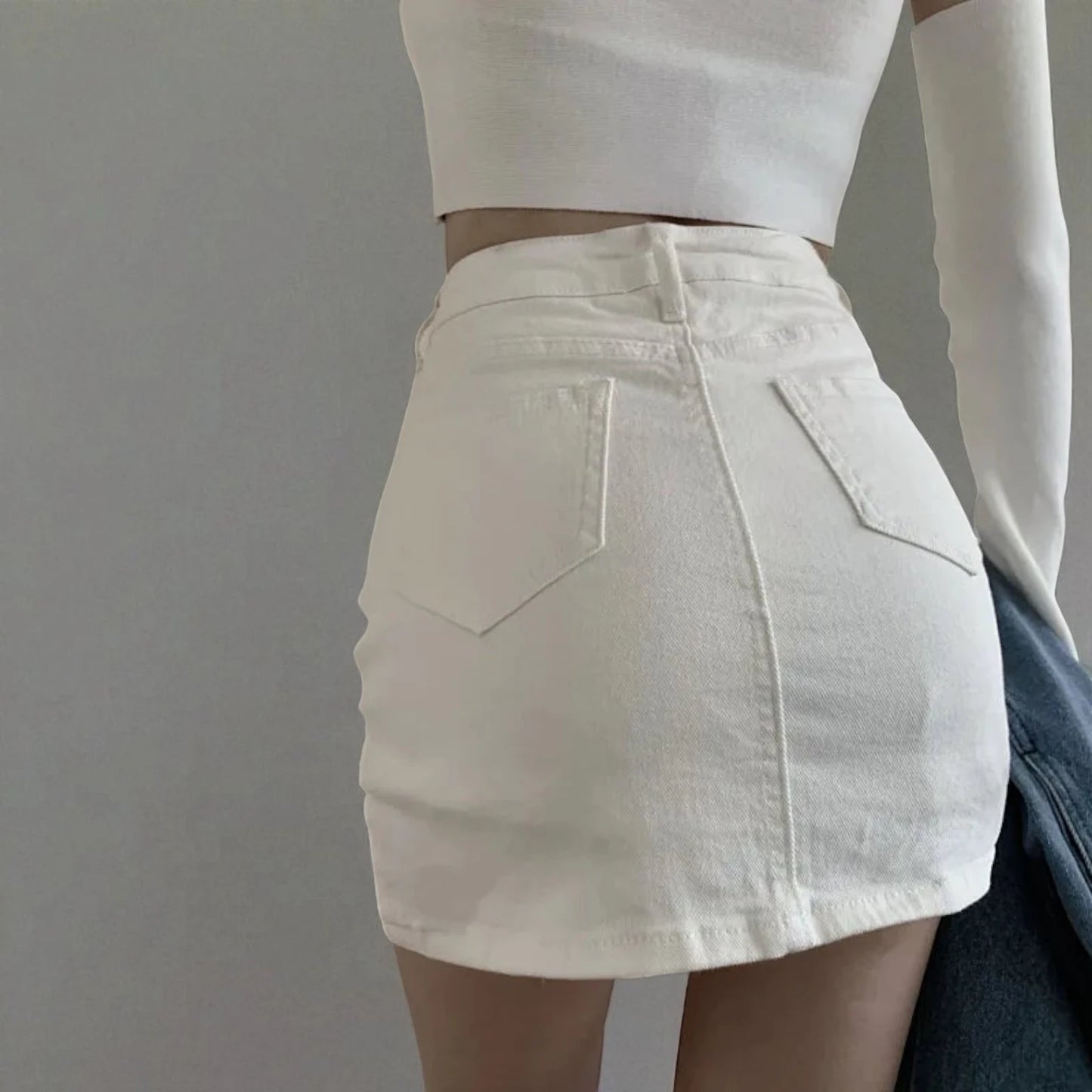 Jupe en Jean Blanche Femme