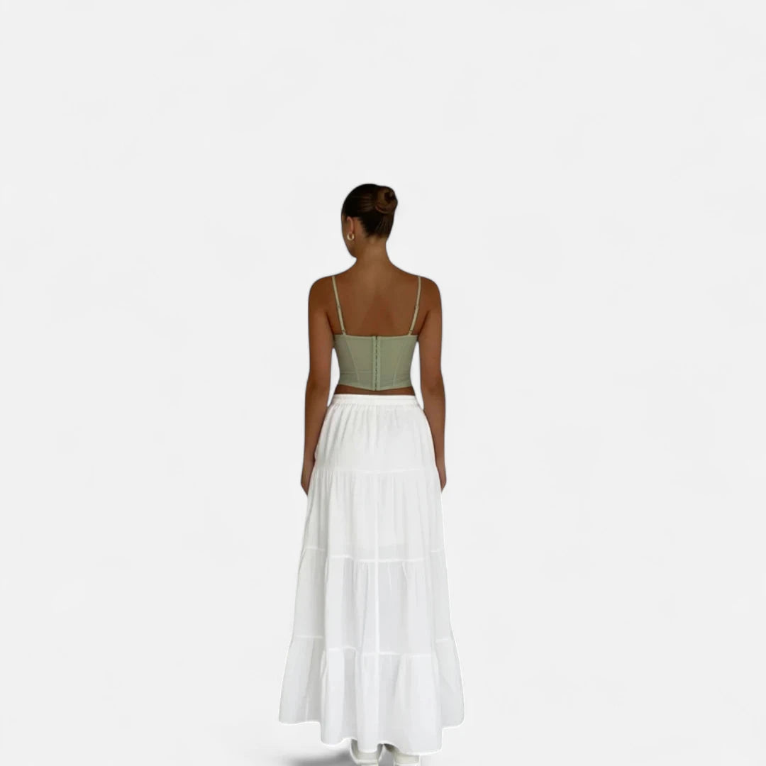 Jupe longue blanche bohème chic