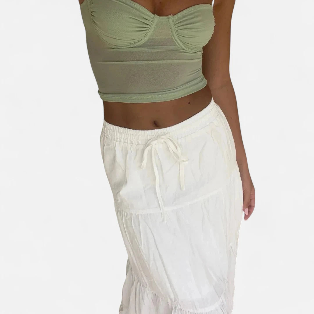 Jupe longue blanche bohème chic