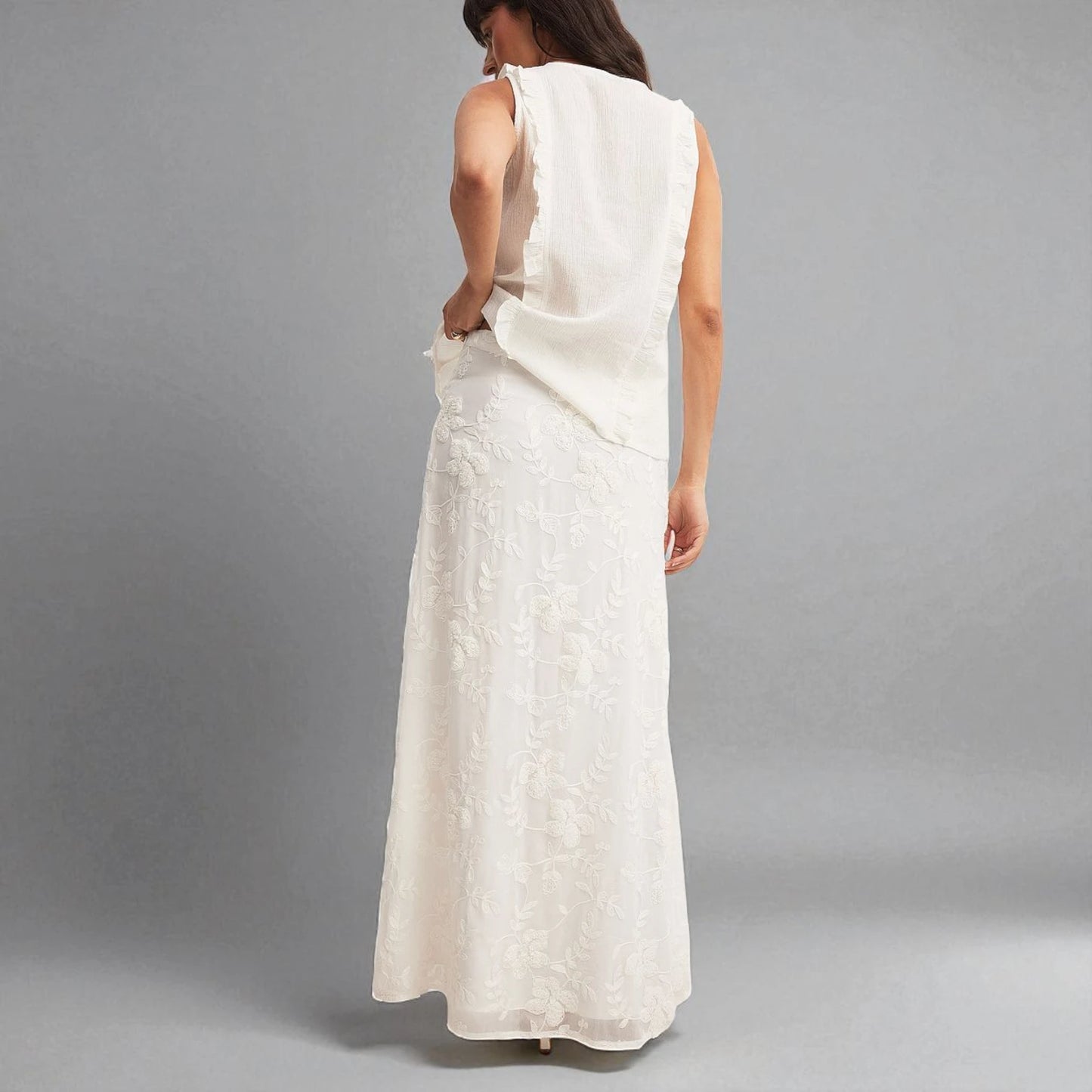Jupe Longue Dentelle Blanche