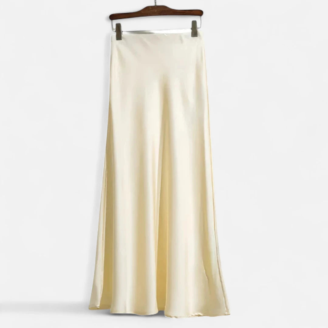 Jupe longue blanche satin