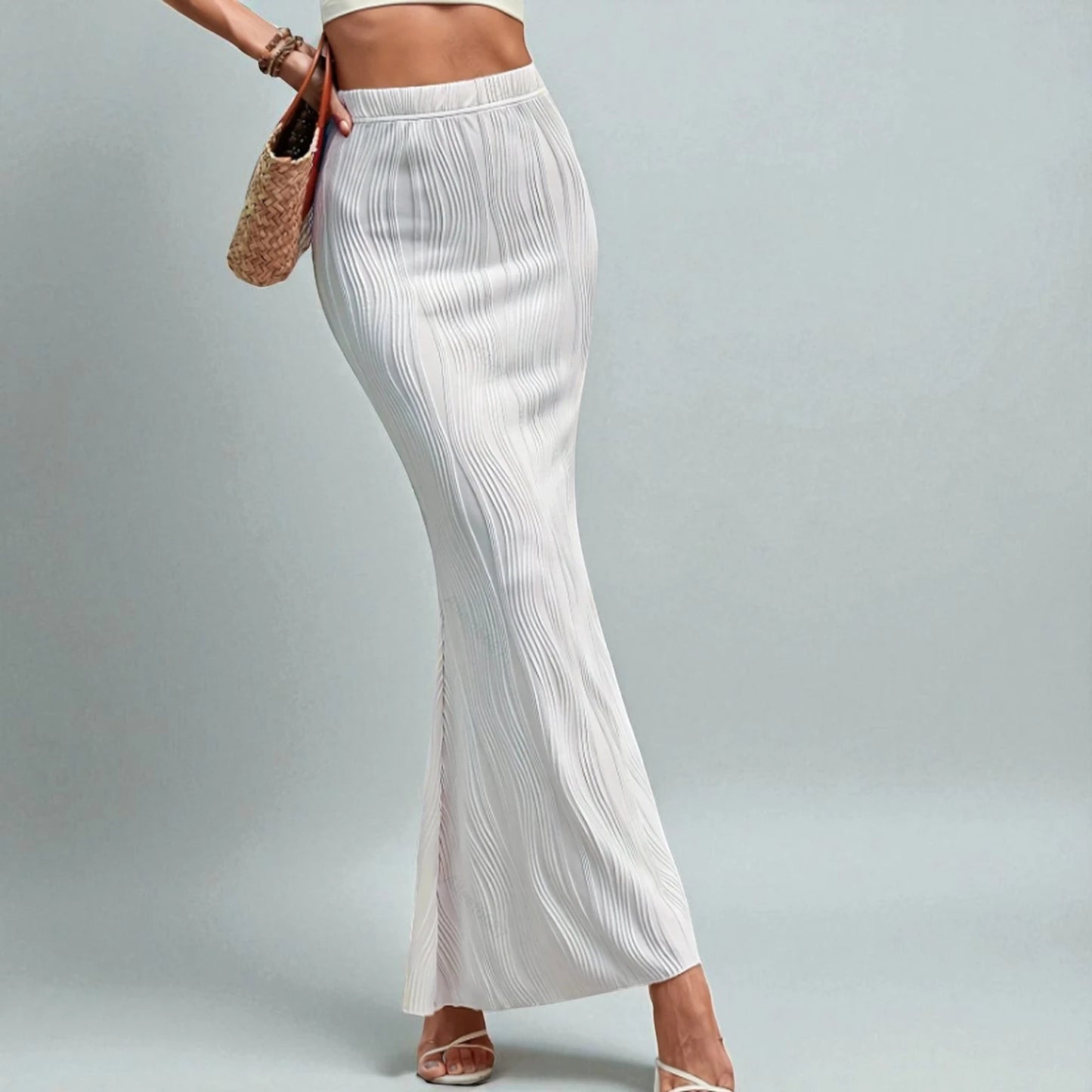 Jupe Blanche Plissée Longue