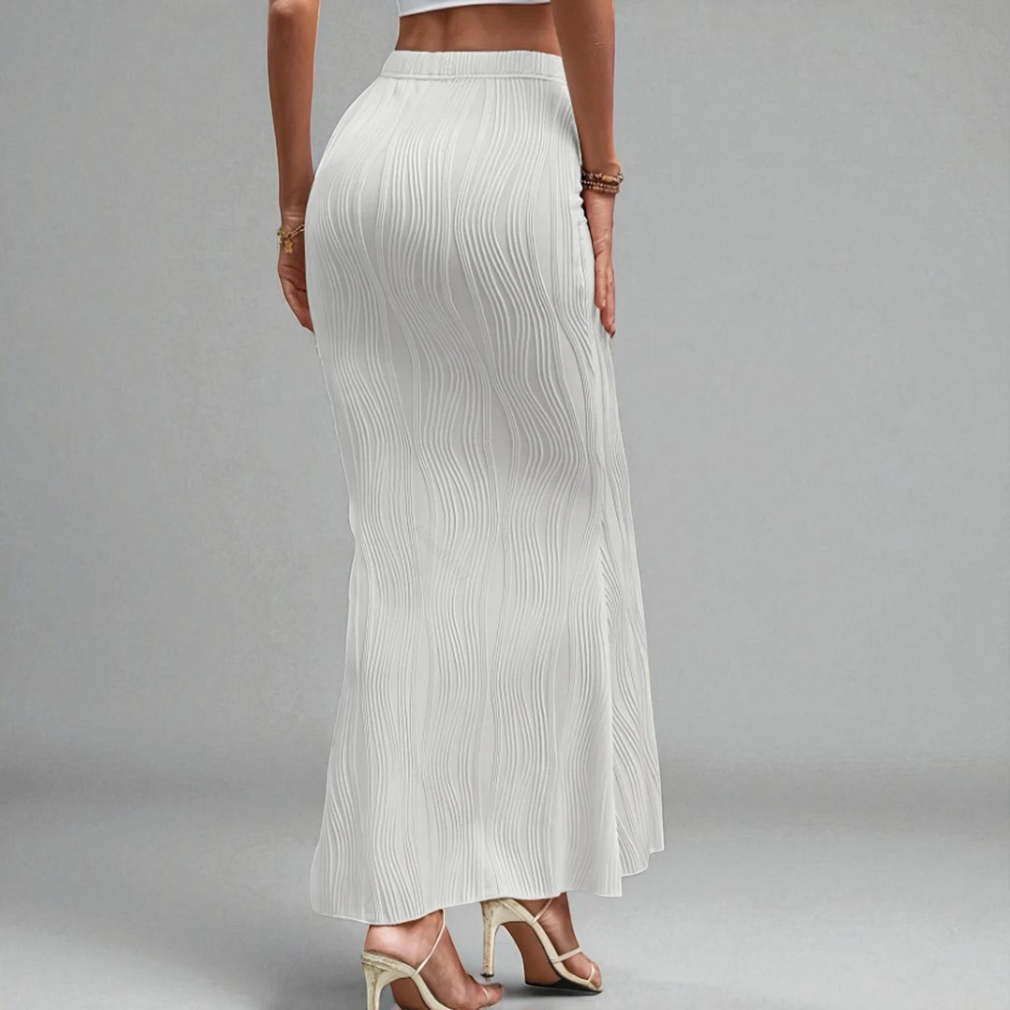 Jupe Blanche Plissée Longue