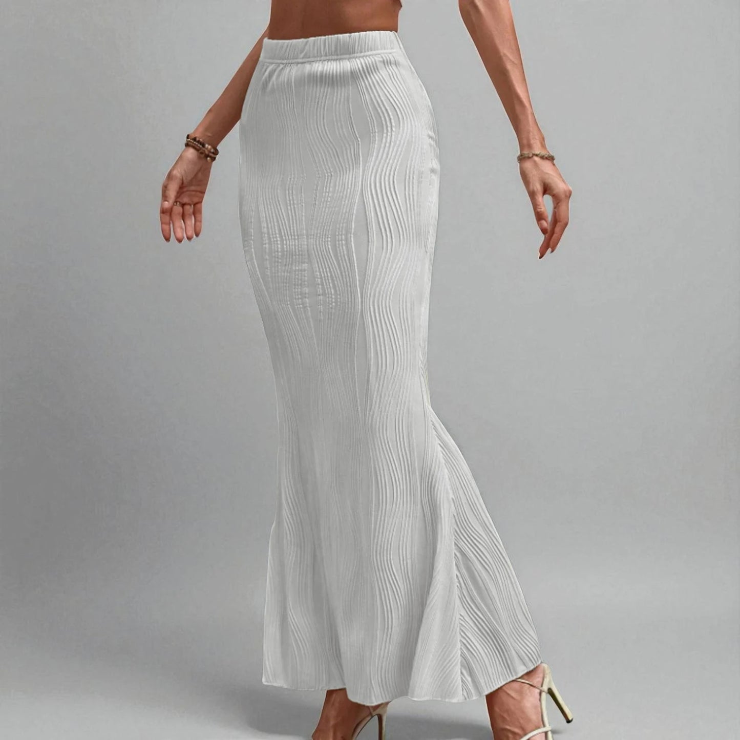 Jupe Blanche Plissée Longue