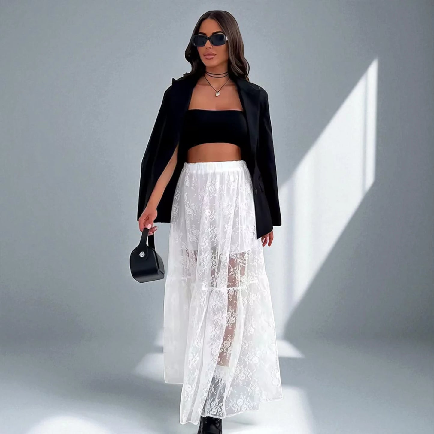 jupe blanche transparente
