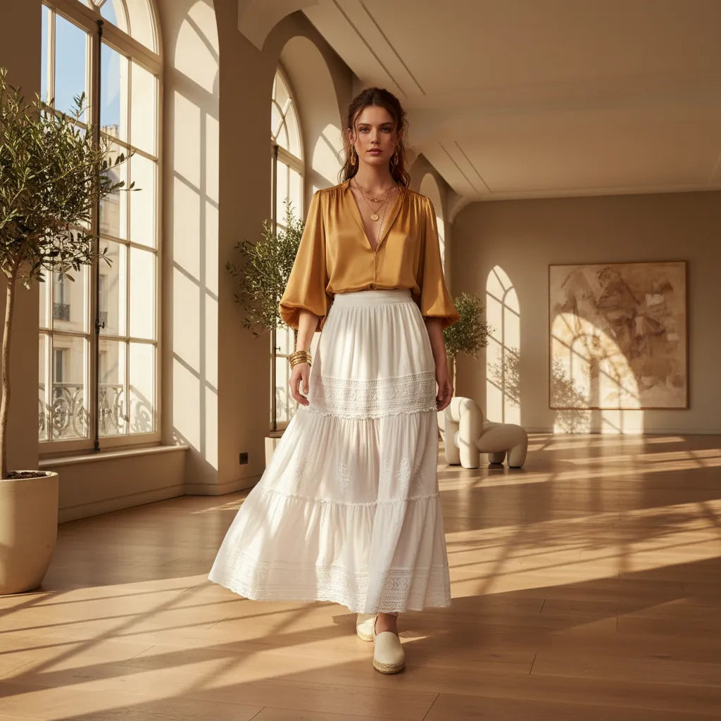 Jupe blanche boheme Image