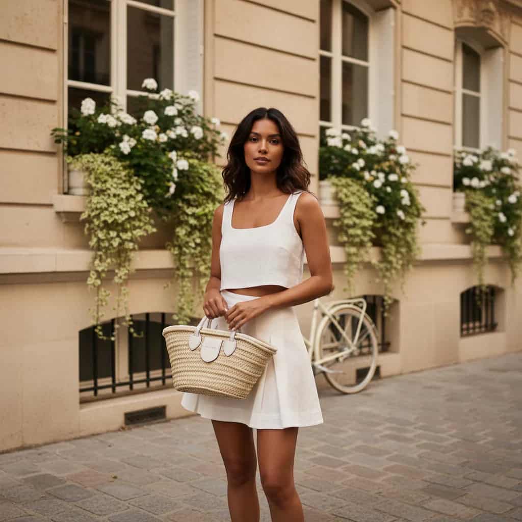 Jupe blanche courte Image