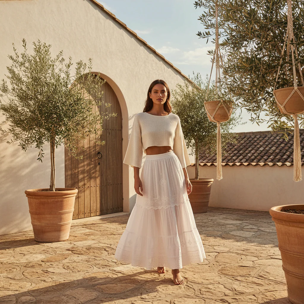 Jupe blanche boheme Image