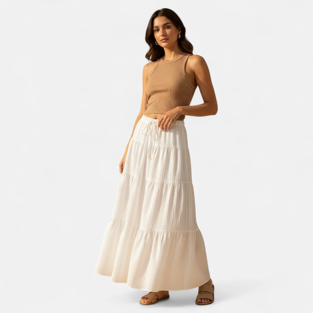 Jupe longue blanche bohème