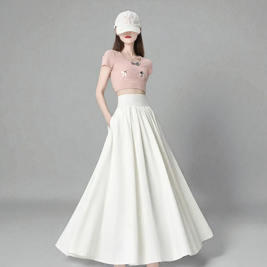 Jupe Longue Blanche Taille Haute