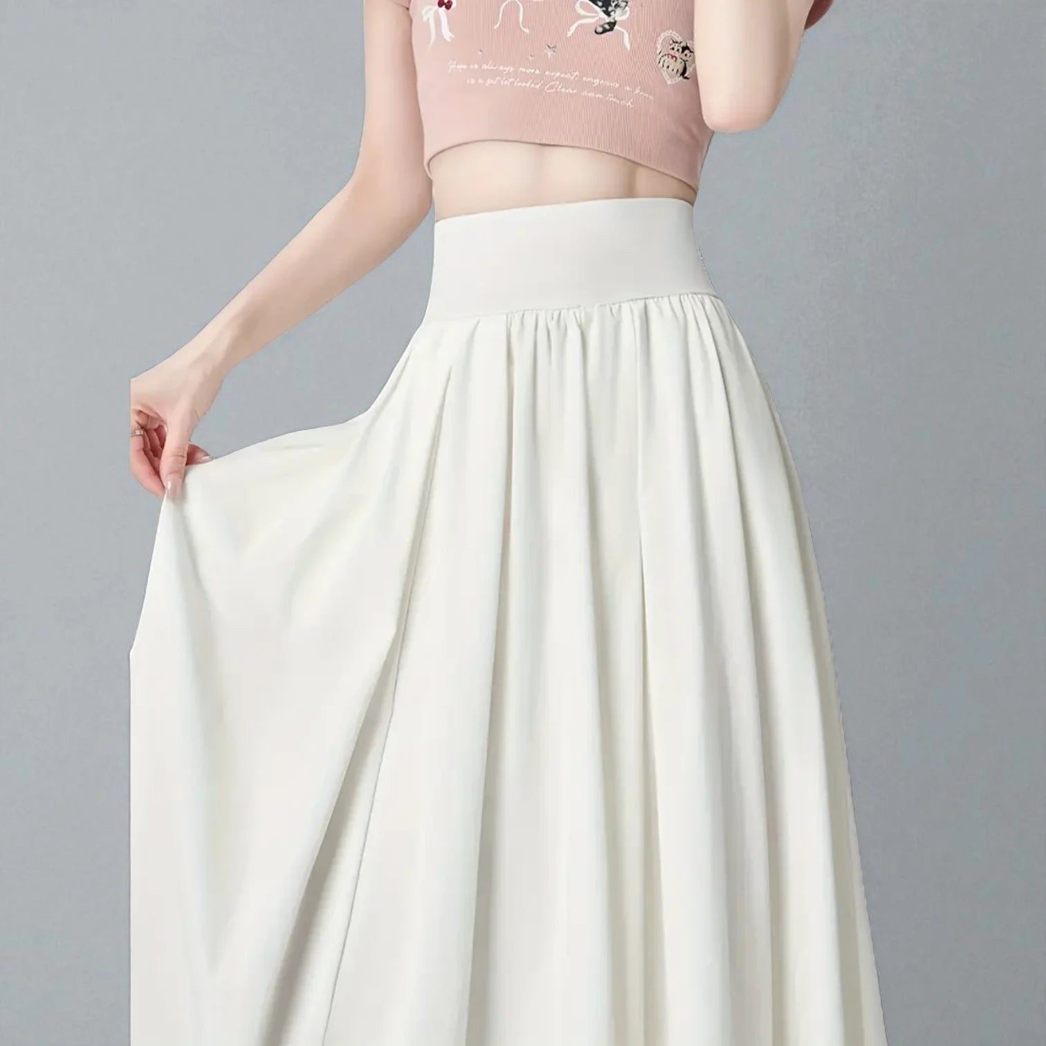 Jupe Longue Blanche Taille Haute