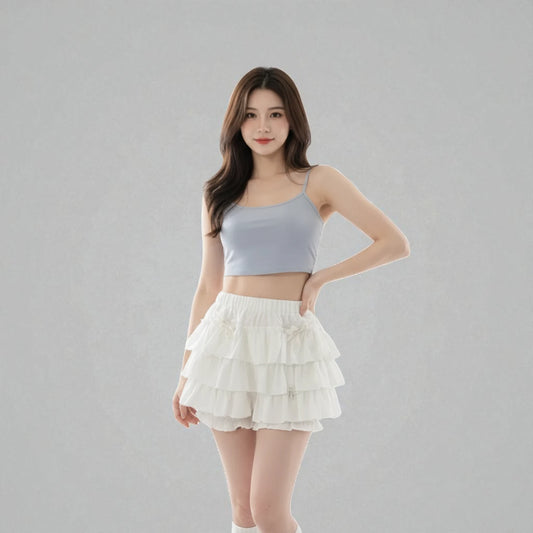 Jupe blanche froufrou