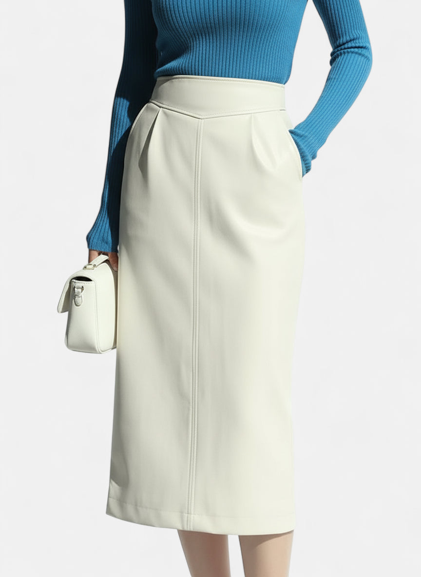 Jupe blanche simili cuir