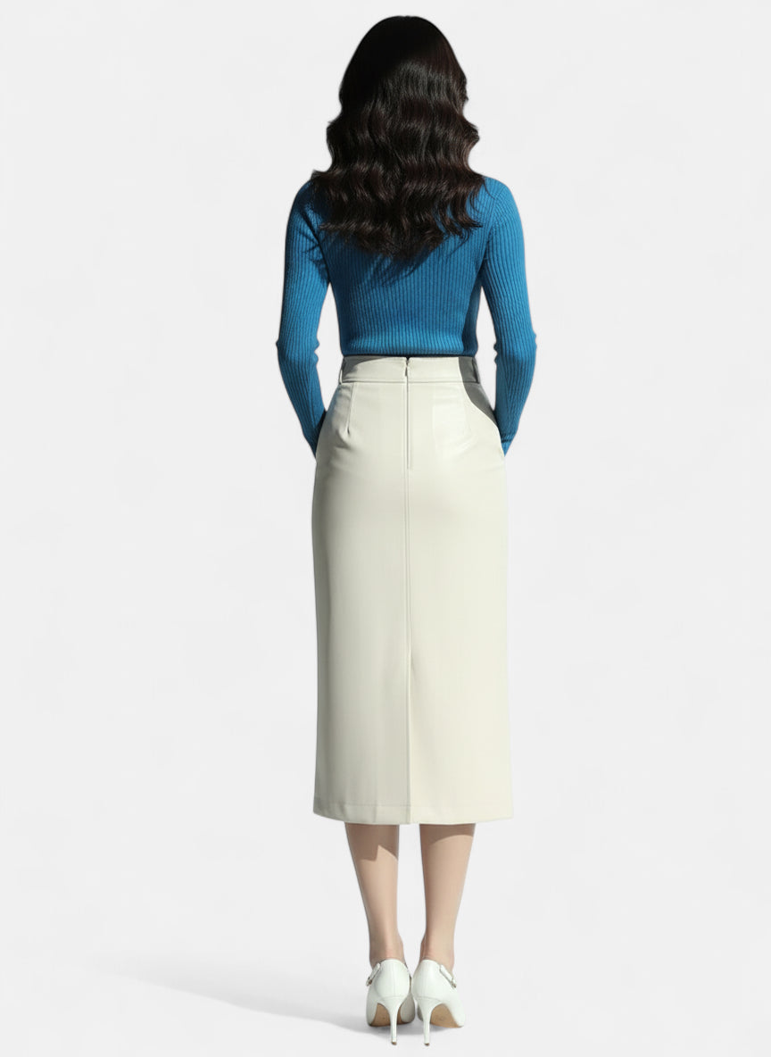 Jupe blanche simili cuir