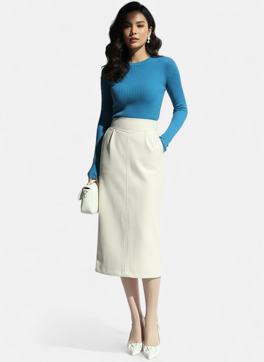 Jupe blanche simili cuir