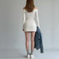 Jupe en jean blanche femme
