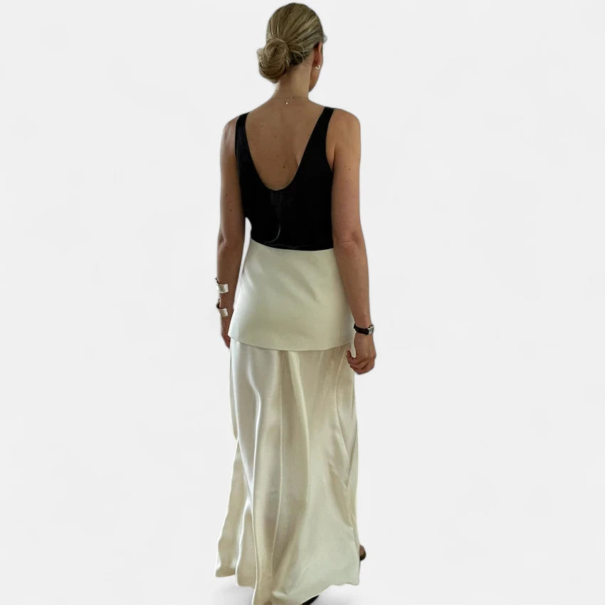 Jupe longue femme satin