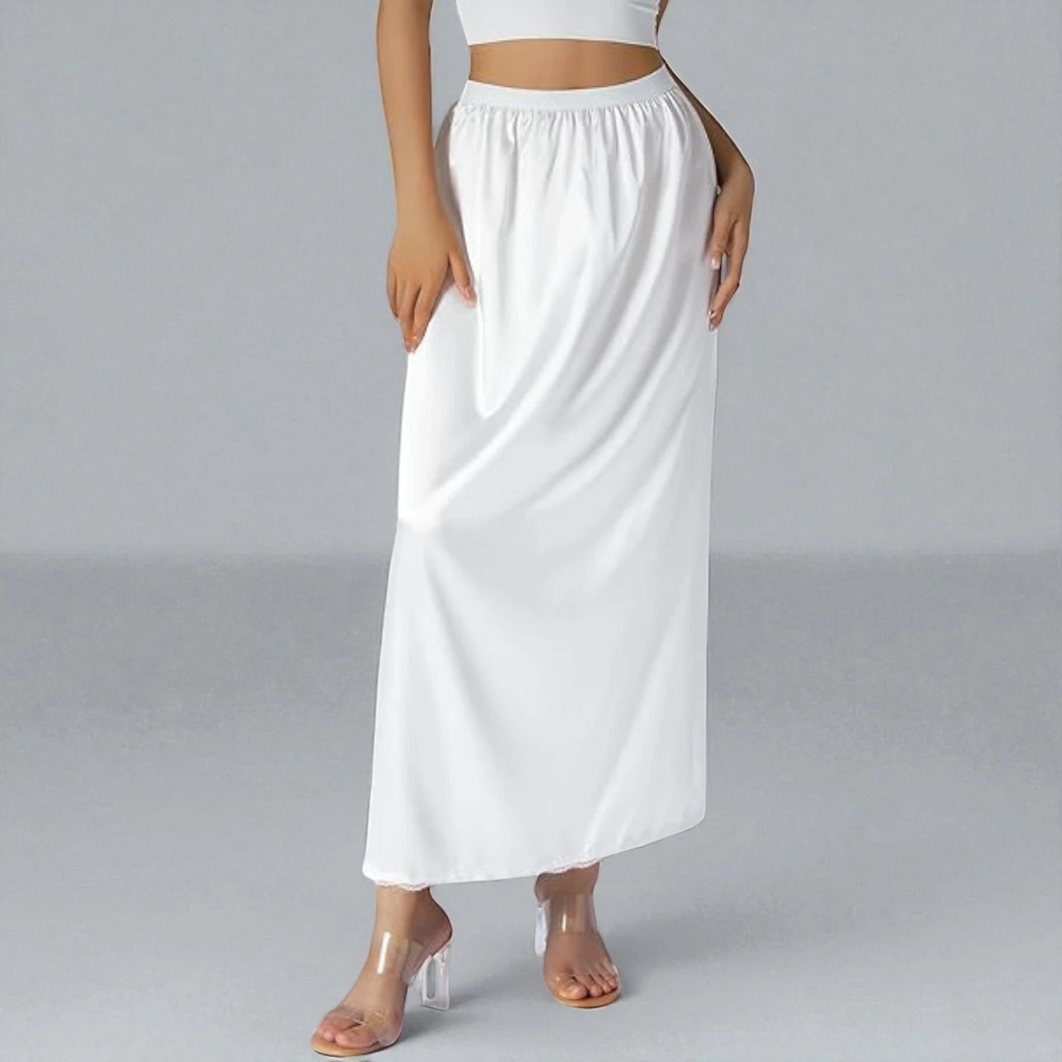 Jupe Blanche Taille Élastique