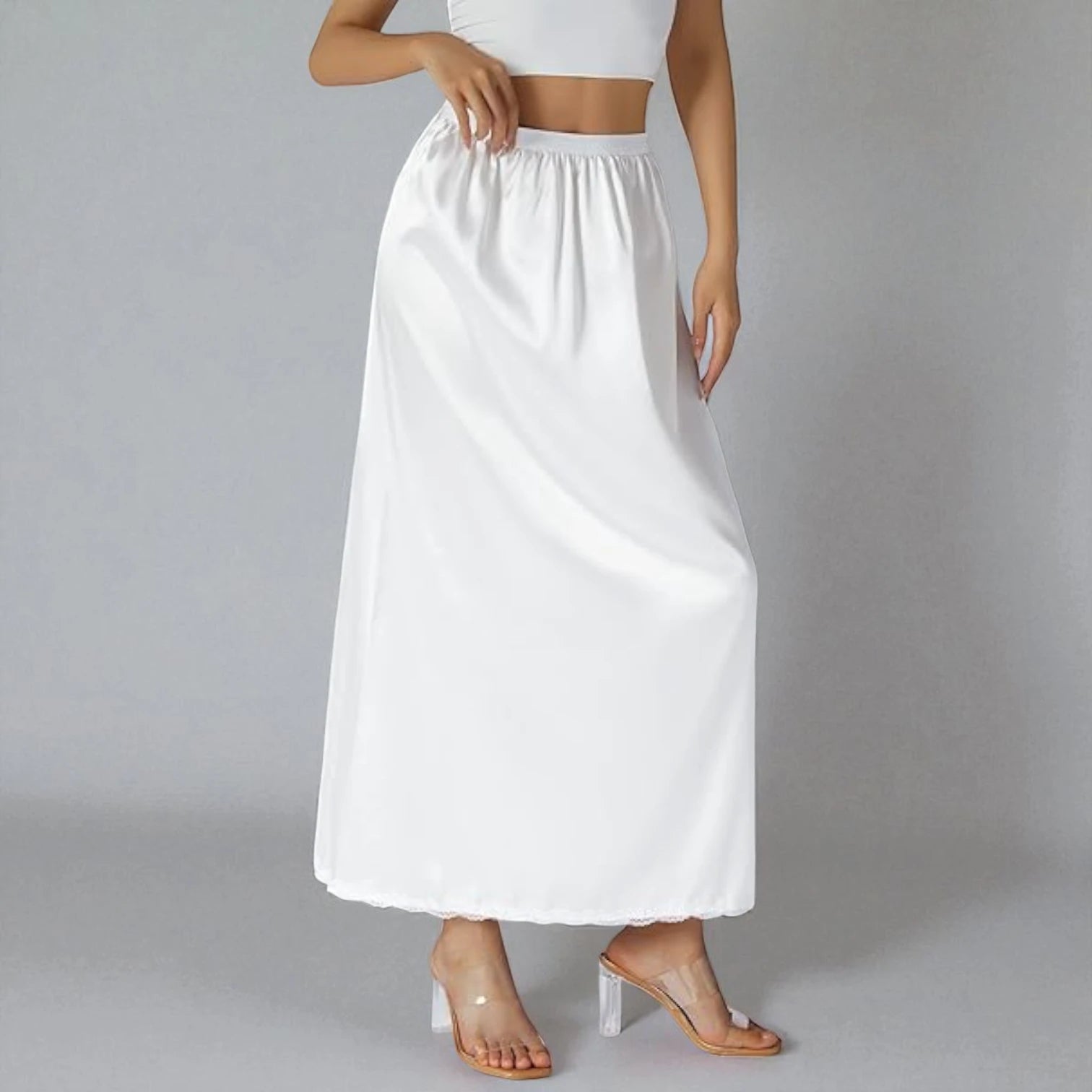 Jupe Blanche Taille Élastique