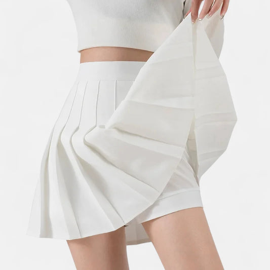 Jupe short plissée blanche
