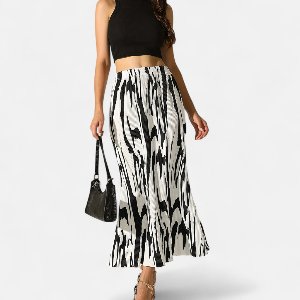Jupe longue noire et blanche