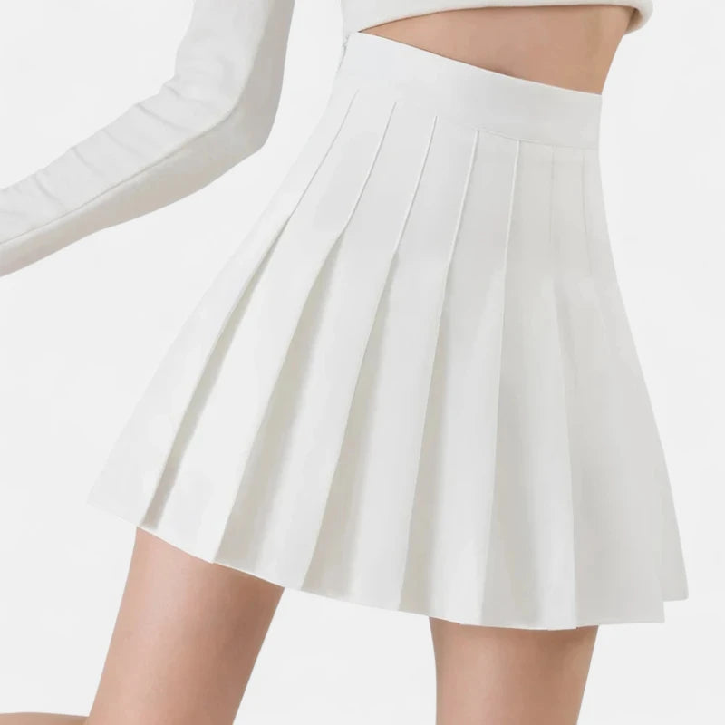 Jupe short plissée blanche