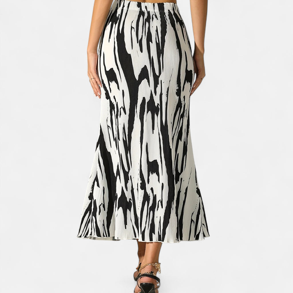 Jupe longue noire et blanche