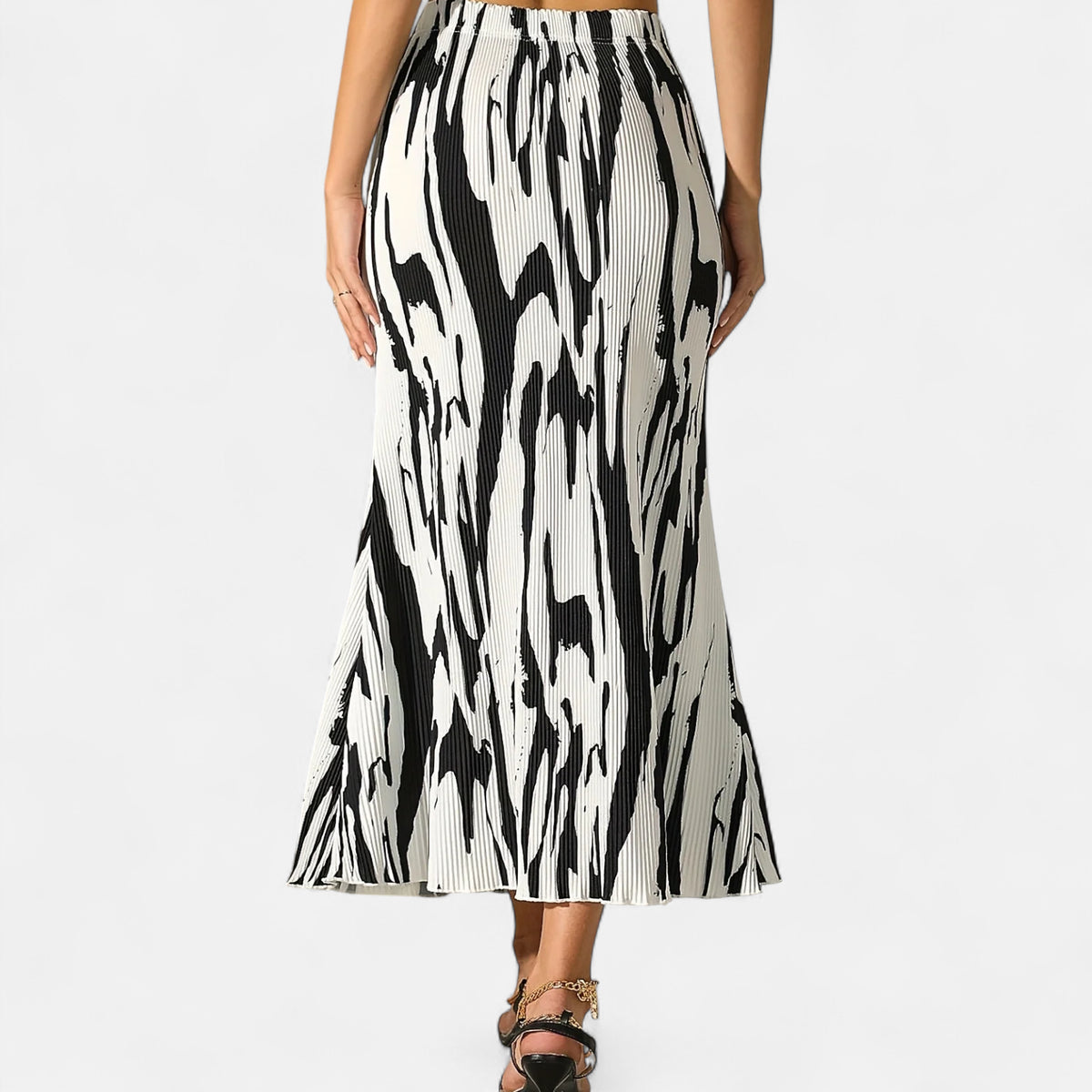 Jupe longue noire et blanche