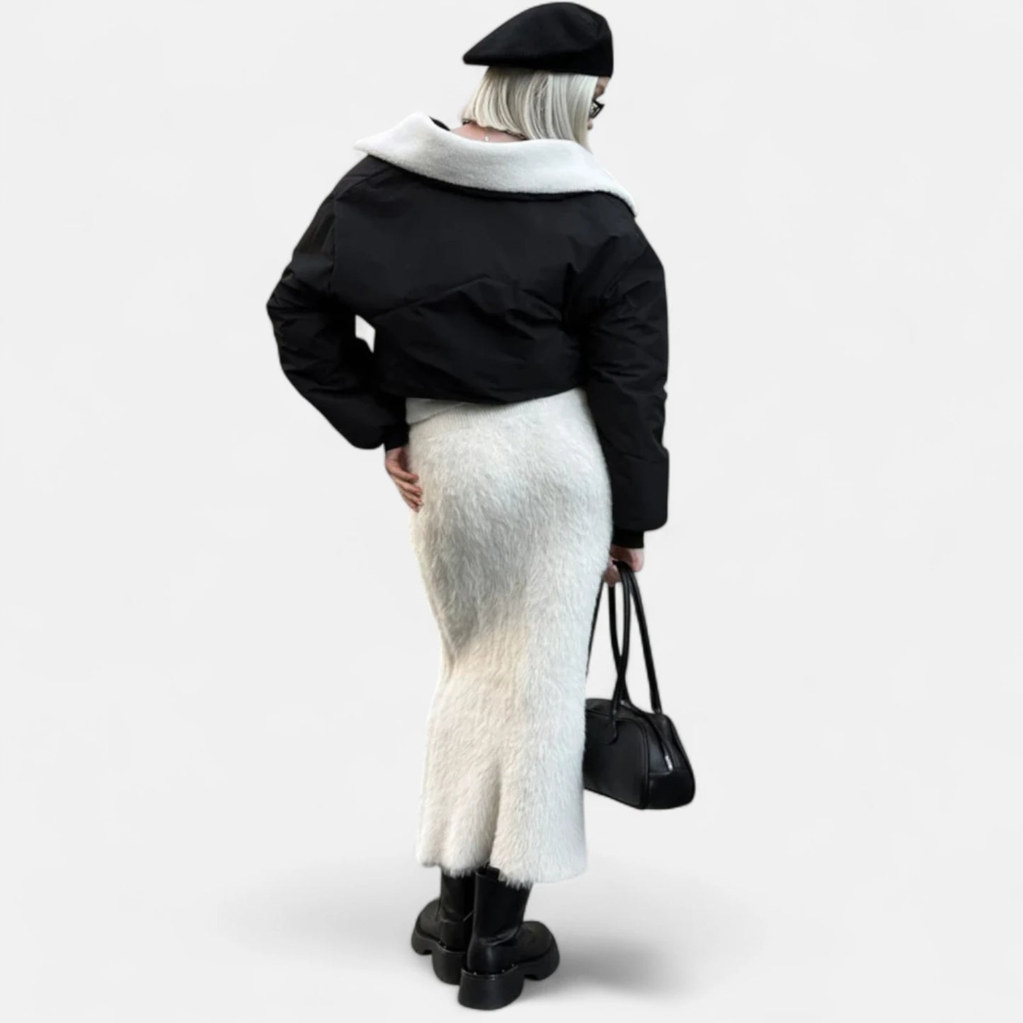 Jupe blanche hiver femme