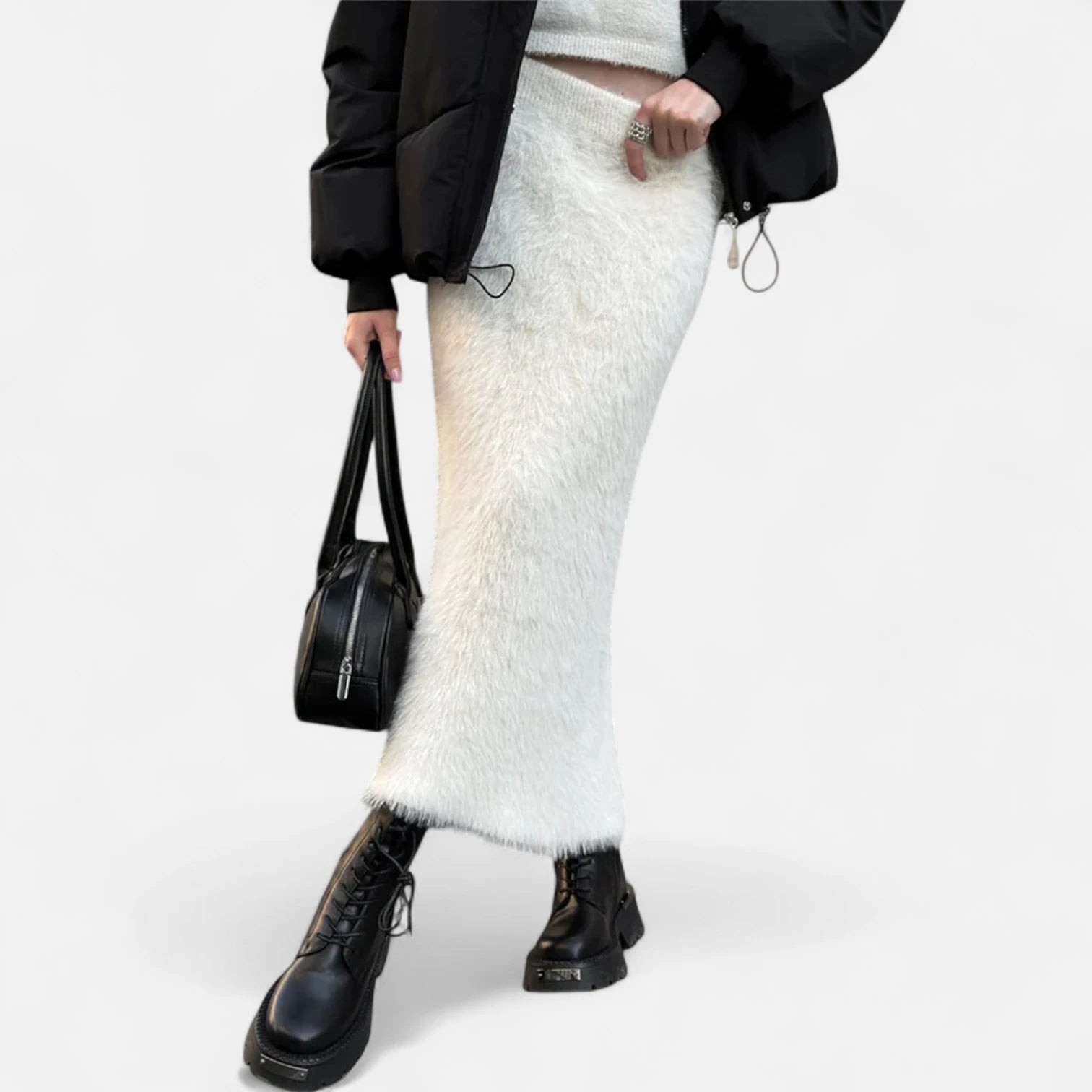 Jupe blanche hiver femme