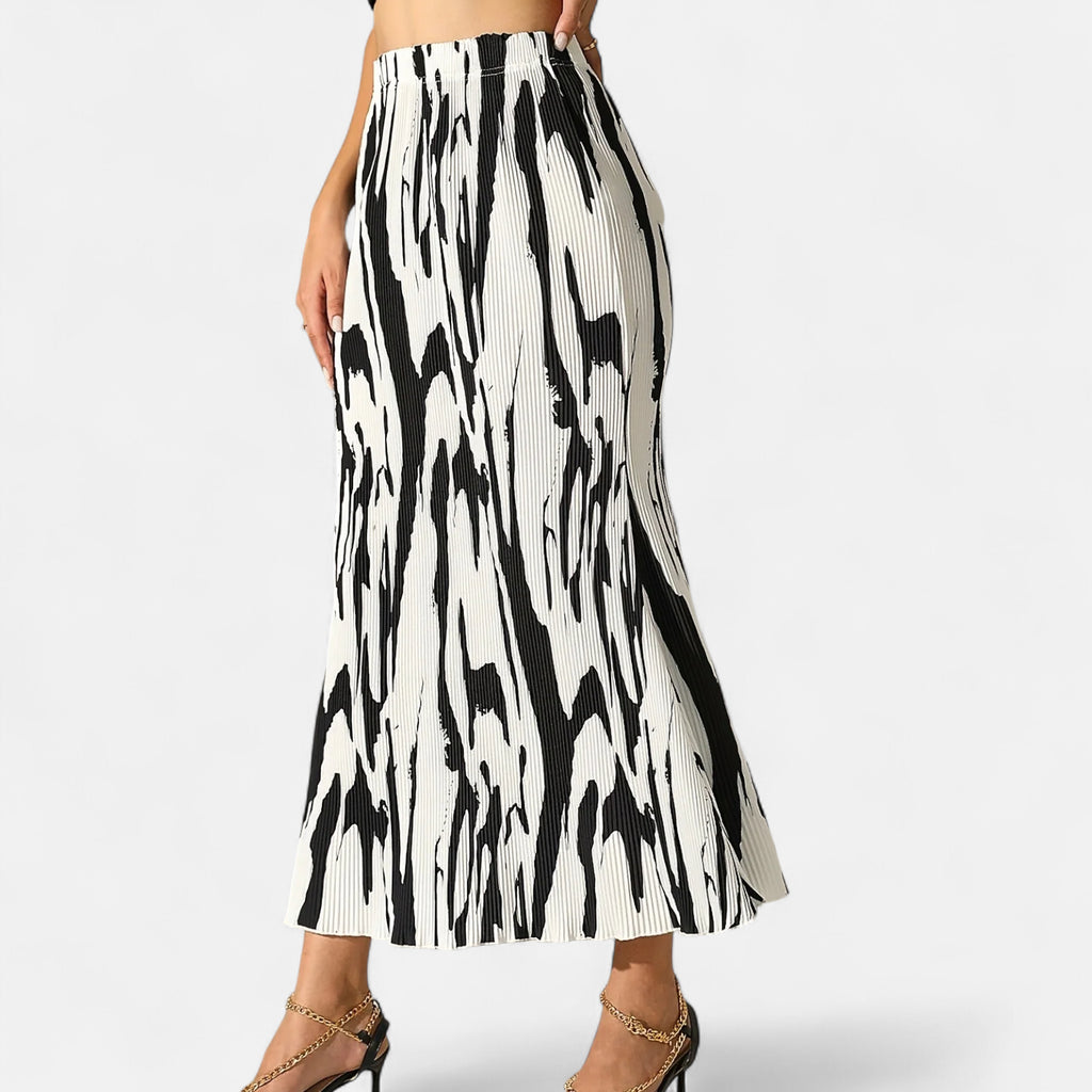 Jupe longue noire et blanche