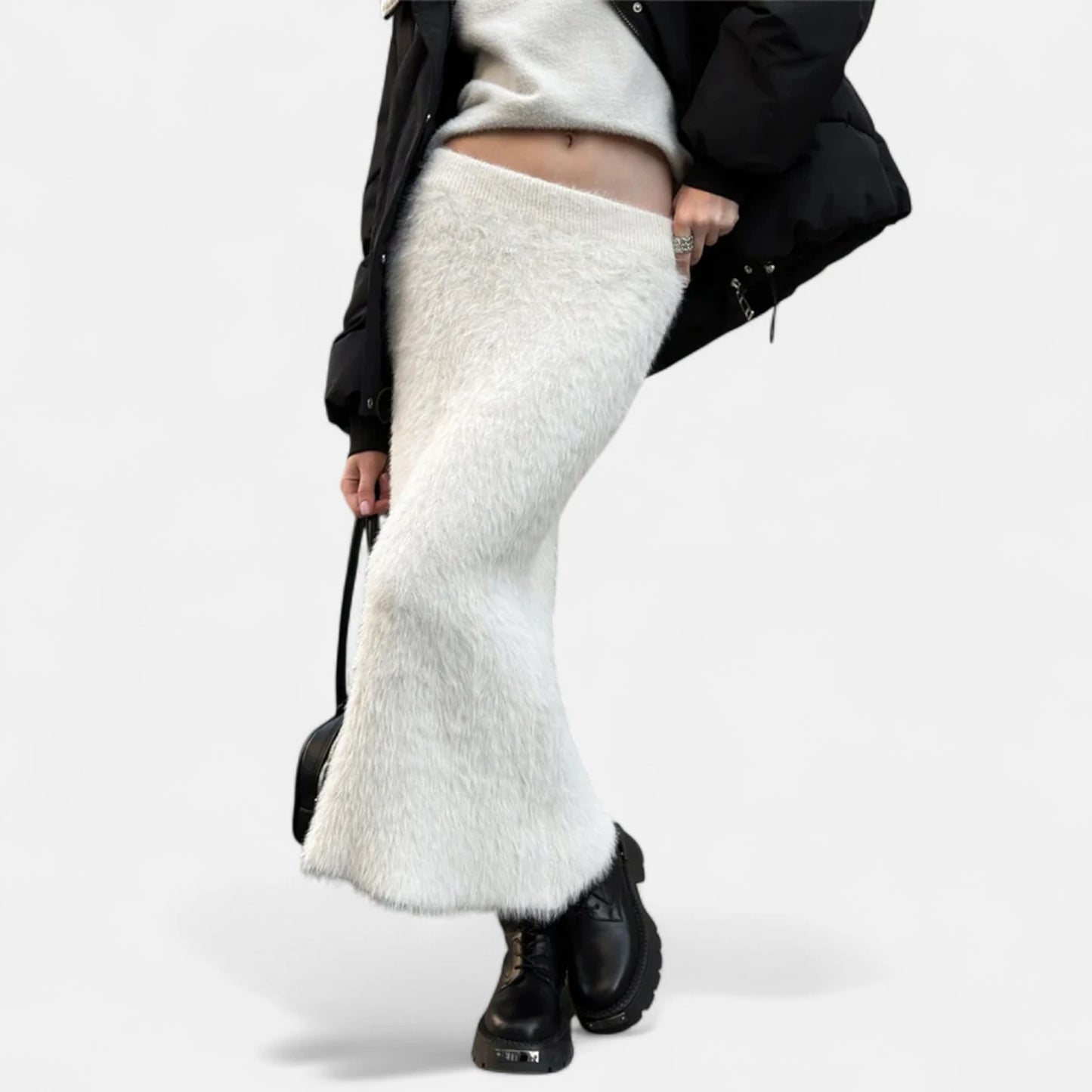 Jupe blanche hiver femme