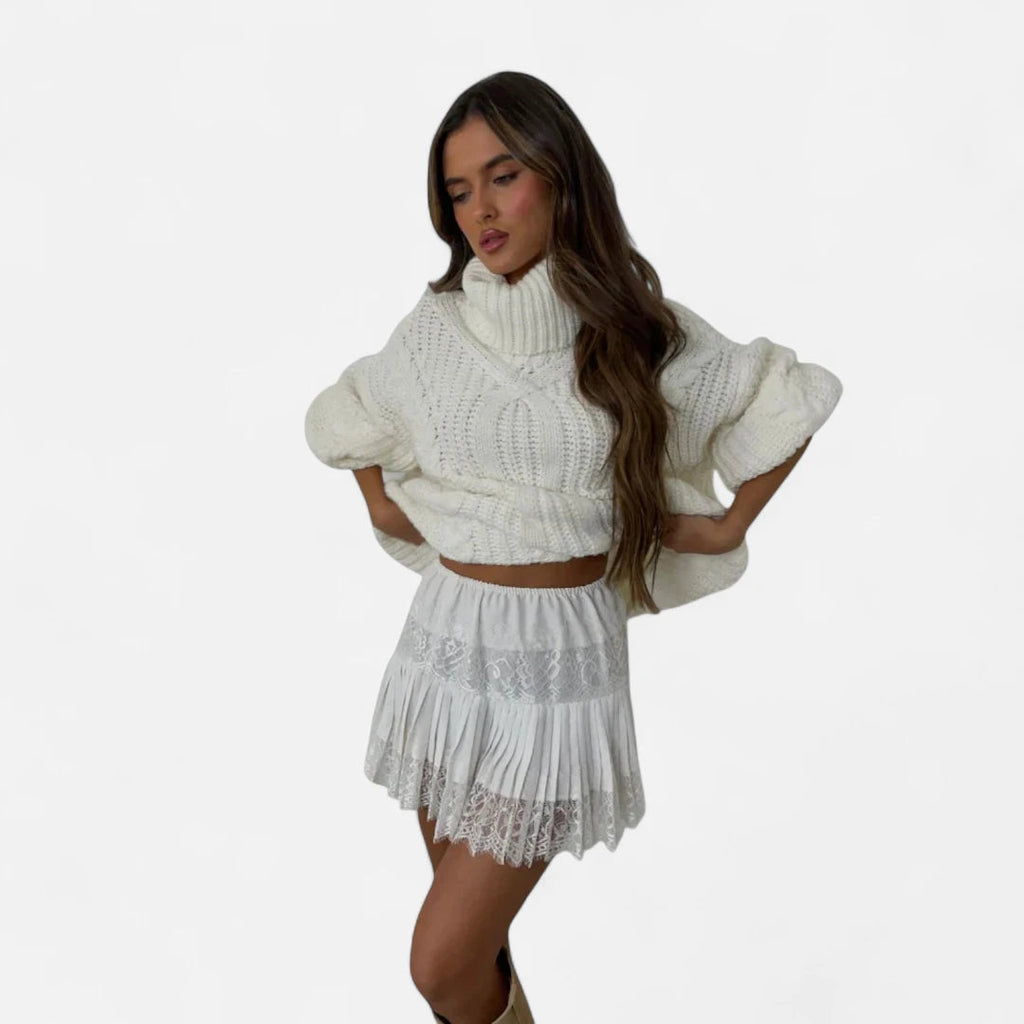 Jupe blanche dentelle femme