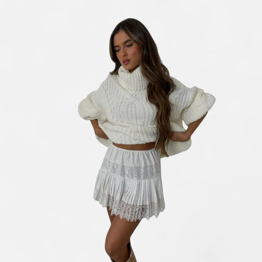 Jupe blanche dentelle femme