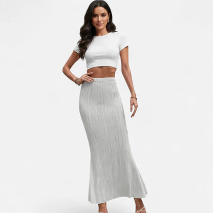 Jupe blanche plissée longue