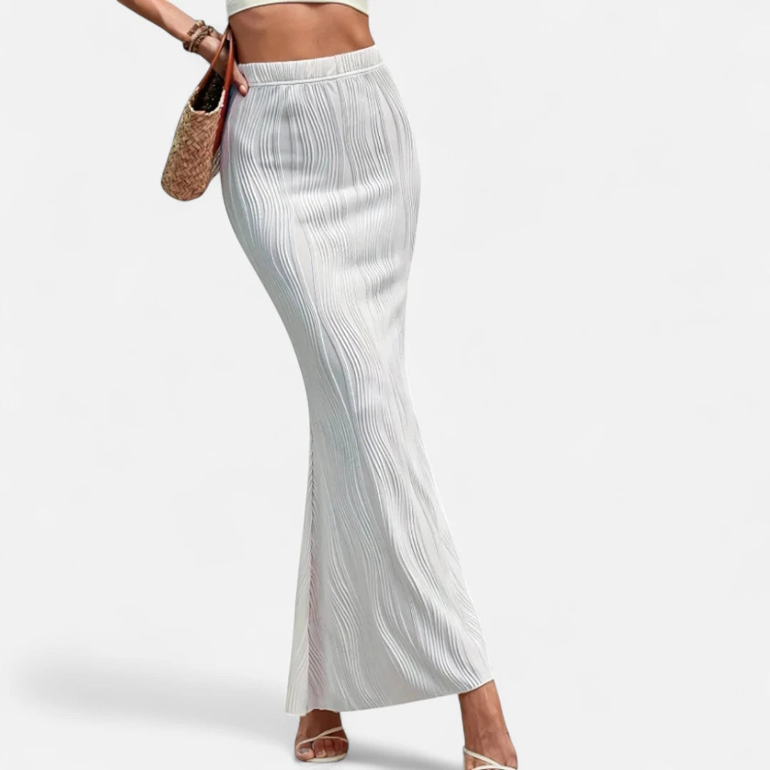 Jupe blanche plissée longue