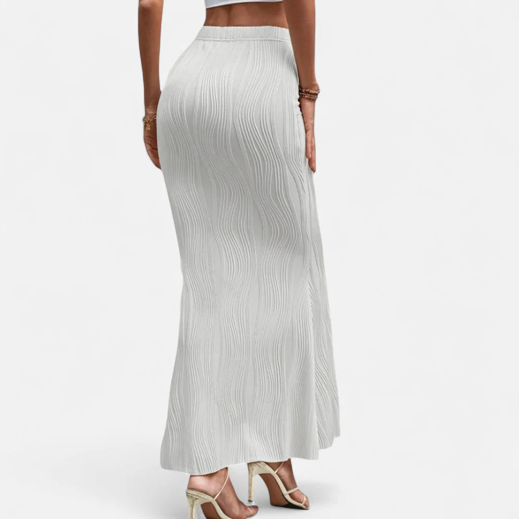 Jupe blanche plissée longue