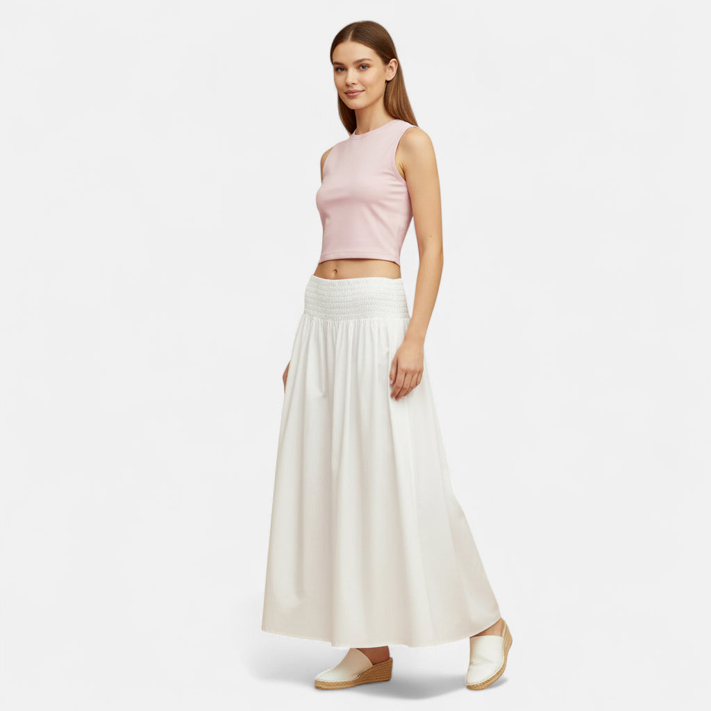 jupe blanche popeline