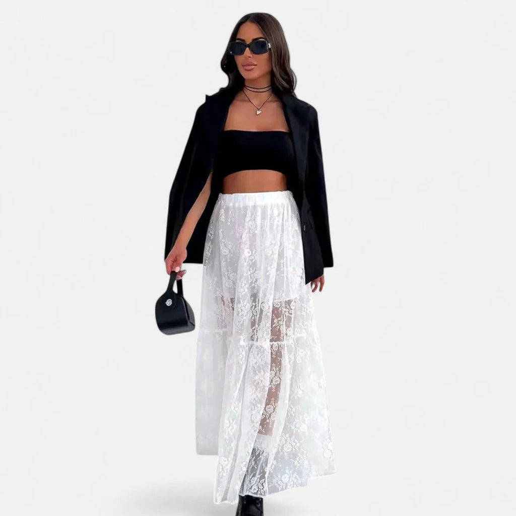 jupe blanche transparente