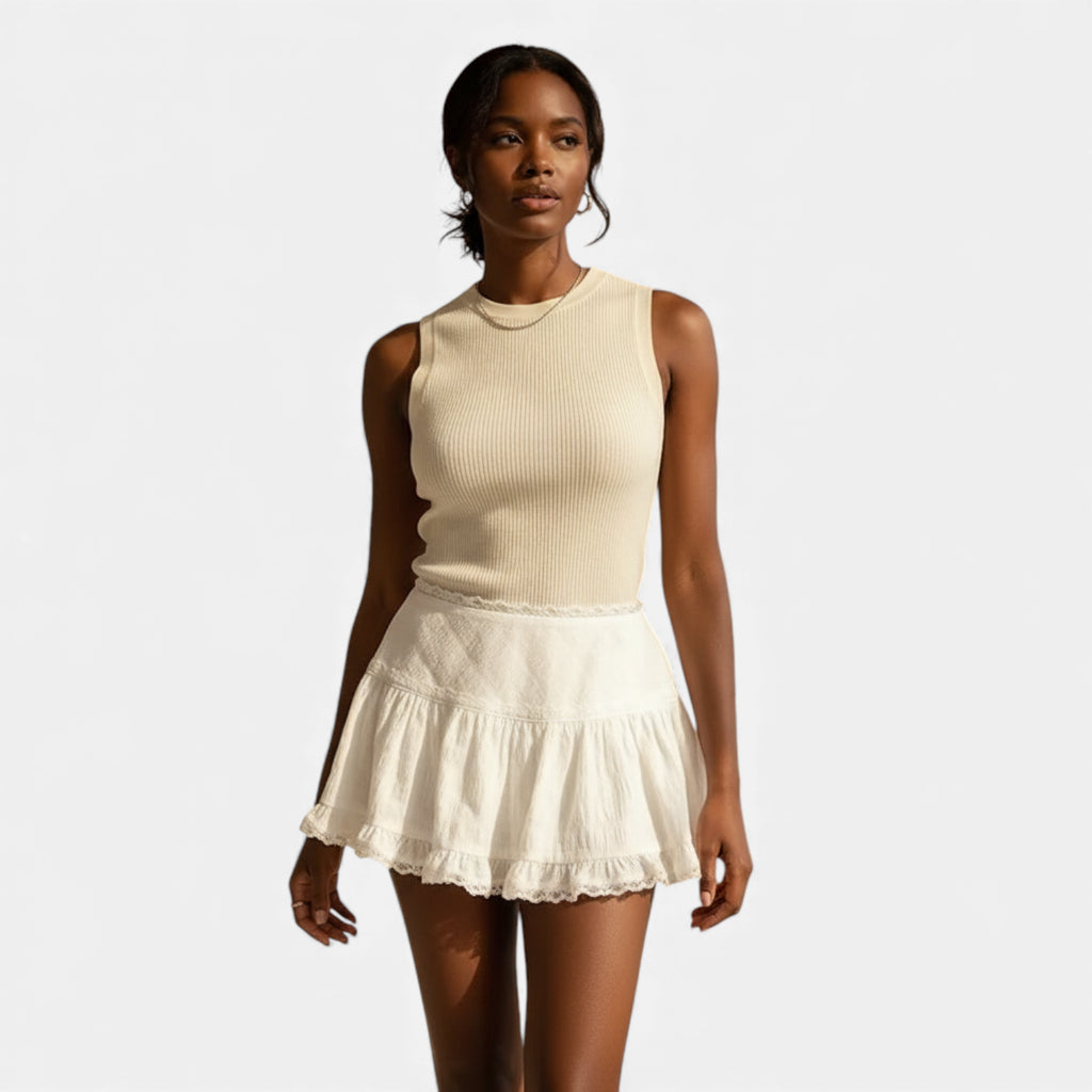 Jupe courte Y2K blanche